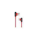 Natec Prati, Angled USB Type C to Type A Cable 1m, Red