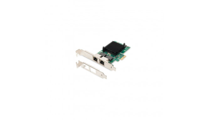 Digitus Gigabit Ethernet PCI Express Card, 2-port 32-bit, low profile bracket, Intel chipset DN-1013