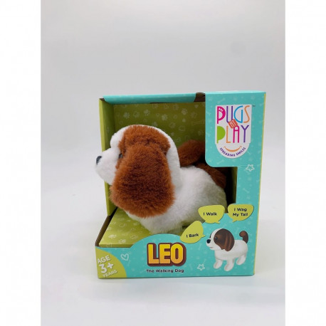 PUGS AT PLAY Leo Walking Dog