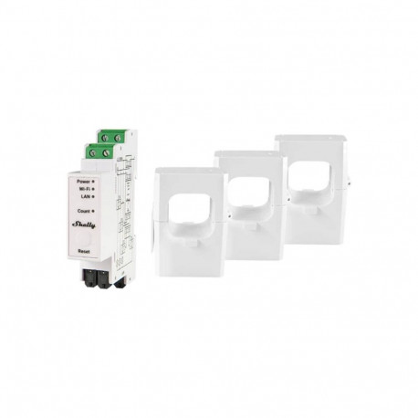 Shelly PRO 3EM 400A 2-Phase Energy Meter, WiFi/Bluetooth