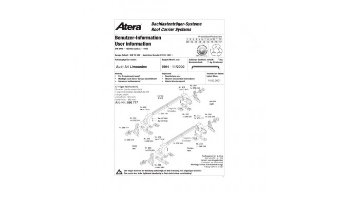 Katuseraam must A4 94-11/00