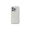 Guess IML Glitter Circle MagSafe Case for iPhone 16 Pro Max - Clear