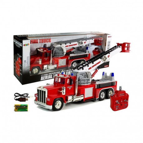 tuletõrjeauto 60cm väljatõmmatav pöörlev redel R/C heli sireen tuled