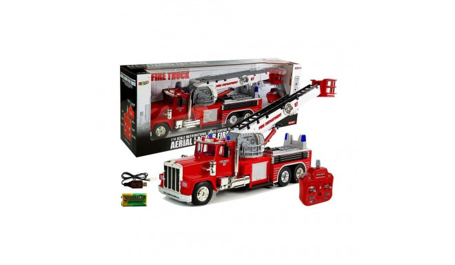 tuletõrjeauto 60cm väljatõmmatav pöörlev redel R/C heli sireen tuled