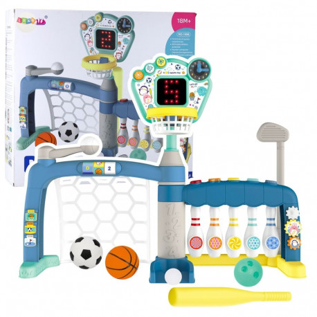 Zestaw Sportowy Wielofunkcyjna Bramka Dla Malucha Tablica LED 5w1