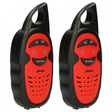 Alecto must/punane walkie-talkie komplekt lastele, 2 tk, ulatus 3 km