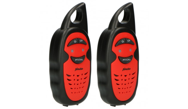 Alecto Walkie Talkie 2er Set für Kinder, 3 km Reichw., Schwarz/Ro