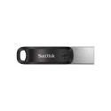 SanDisk iXpand Go 128GB, USB flash drive (black / silver, USB-A 3.2 (5 Gbit / s) Apple Lightning Con