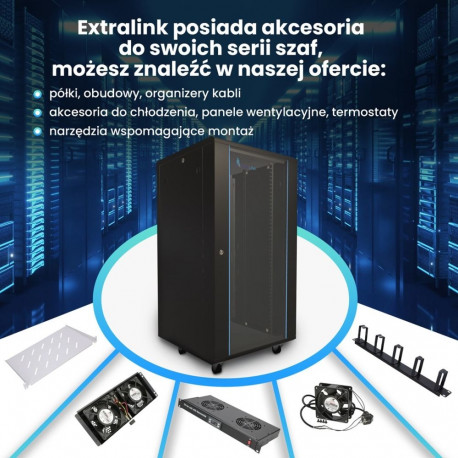 Extralink 22U 600x600 must põrandal seisev seinakapp
