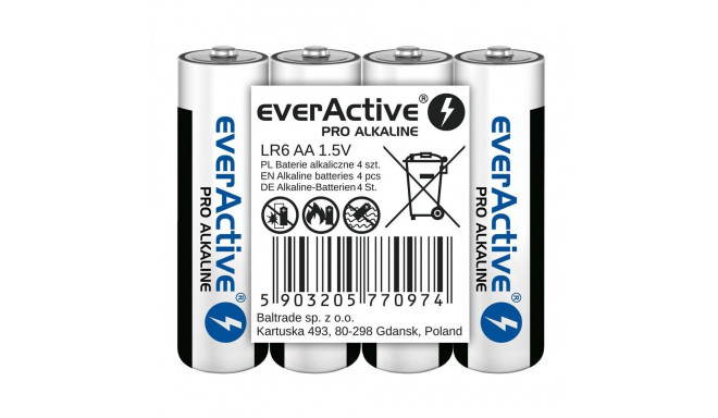 Aluseline patareid everActive Pro Alkaline LR6 AA – 4 tükki