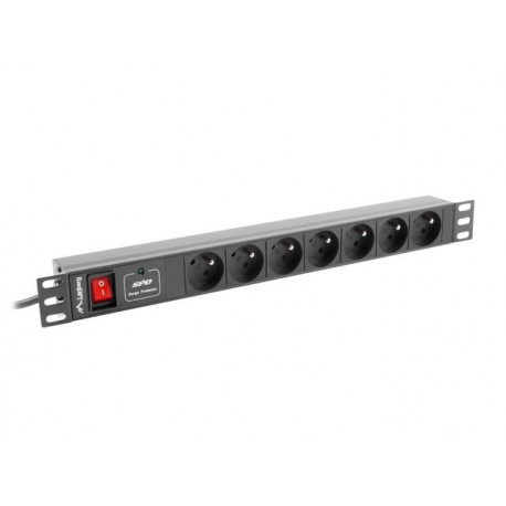 LANBERG PDU rack toiteplokk (1U, 10A, 7x 230V, 2m)