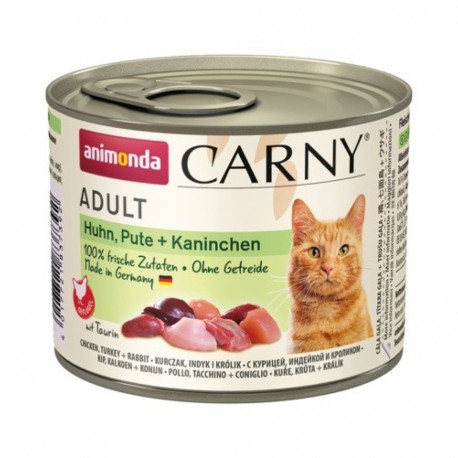 ANIMONDA Carny Adult kana, kalkun, küülik märg kassitoit 200g
