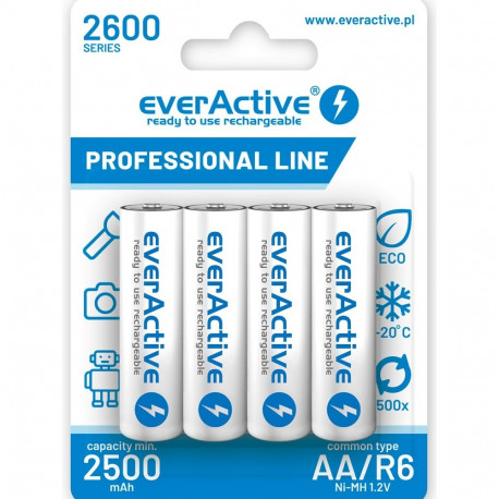 laetavad akud everActive Ni-MH R6 AA 2600 mAh Professional Line
