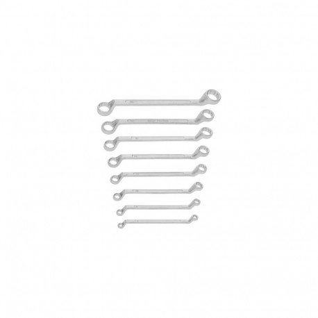 Klucze oczkowe odgięte, kpl. 8 szt., 6-22mm klips