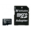 Verbatim memory card microSDXC 64GB Class 10 UHS1 + adapter