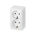 DOUBLE SCHUKO SURFACE SOCKET WHITE