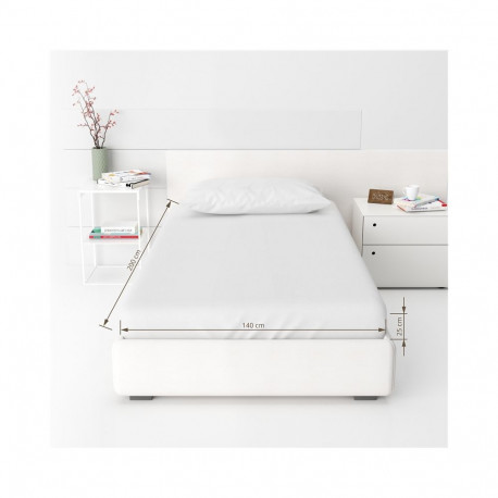 FITTED SHEET SATEEN 140X200+25 WHITE