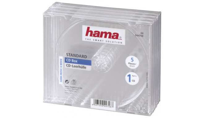 1x5 Hama CD Jewel-Case transparent                44748