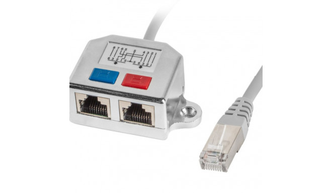 RJ45->2X RJ45 LAN SPLITTER ADAPTER FTP CABLE 15CM LANBERG