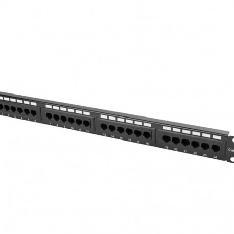 PATCH PANEL 24 PORT 1U 19" CAT.6 UTP BLACK LANBERG