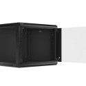 RACK CABINET 19" WALL-MOUNT 9U/600X600 (FLAT PACK) WITH GLASS DOOR BLACK LANBERG V2