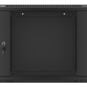 RACK CABINET 19" WALL-MOUNT 9U/600X600 (FLAT PACK) WITH GLASS DOOR BLACK LANBERG V2