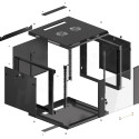 RACK CABINET 19" WALL-MOUNT 9U/600X600 (FLAT PACK) WITH GLASS DOOR BLACK LANBERG V2