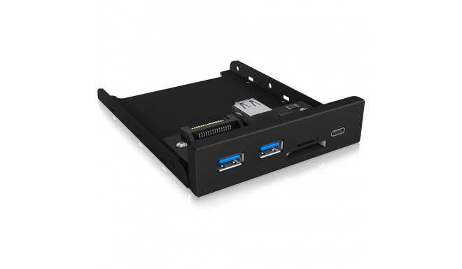 USB-jaotur IB-HUB1417-i3 1x USB Type-C 2x USB Type-A mälukaardilugeja, must