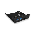 ICY BOX IB-HUB1417-i3, front panel (black, 1x USB Type-C, 2x USB Type-A, card reader)