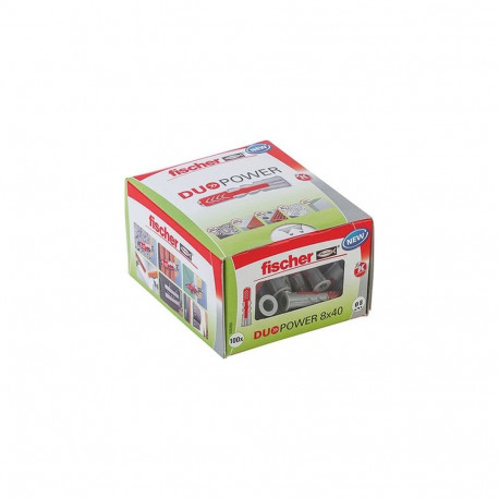 DUOPOWER tüübel 8x40 LD 100tk, helehall/punane