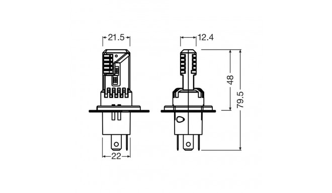 H4 LEDriving HL EASY 12V 6500K 2tk