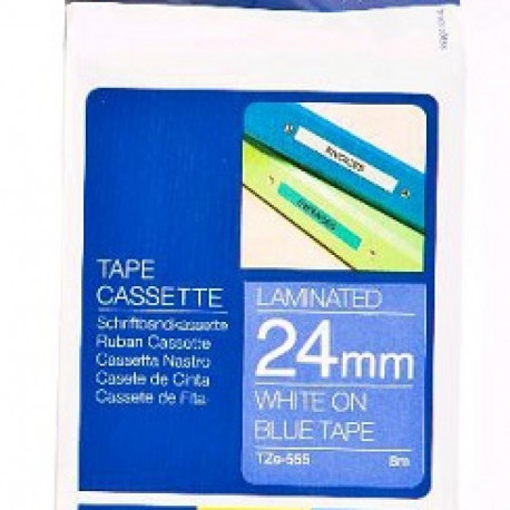 BROTHER TZ555 24 WHITE ON BLUE