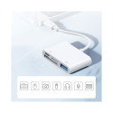 Joyroom S-H142 Lightning OTG HUB - USB-A 3.2 / Lightning / SD, TF card reader - white
