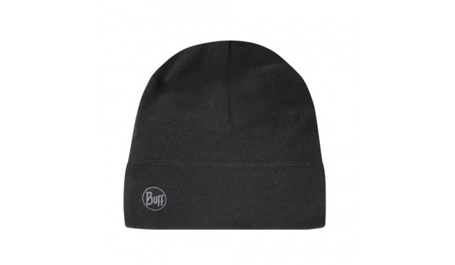 BUFF MERINO MIDWEIGHT BEANIE SOLID BLACK Cap.