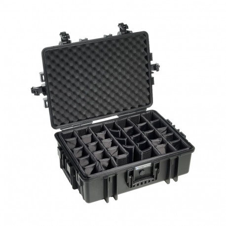 BW Outdoor kaitsekohver Type 6500 vaheseinte süsteemiga, must