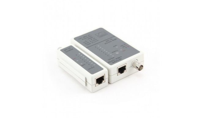 Cable tester for RJ45 and RG58 cables