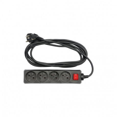 Vorel 4-Socket Power Strip 1.5m Black (72630)