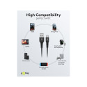 Goobay USB-C – USB-A ülipehme tekstiilkaabel metallist pistikutega | 74526 | USB-C – USB-A