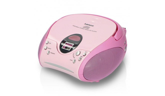 Lenco SCD-24 kaasaskantav raadio CD-mängijaga roosa