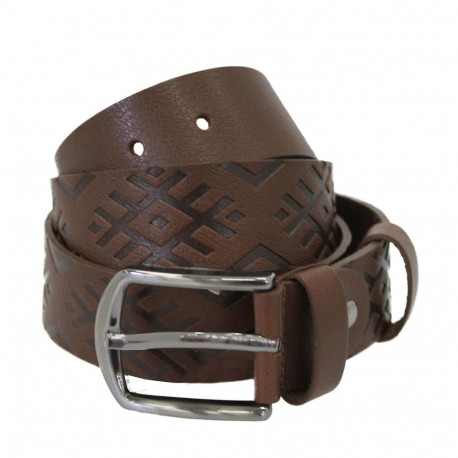 Nahast püksirihm ETNO vöökiri pruun 3,5 x 135 cm