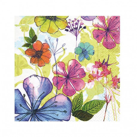 Susy Card salvrätik, 33x33 cm, 20 tk / Maalitud lilled