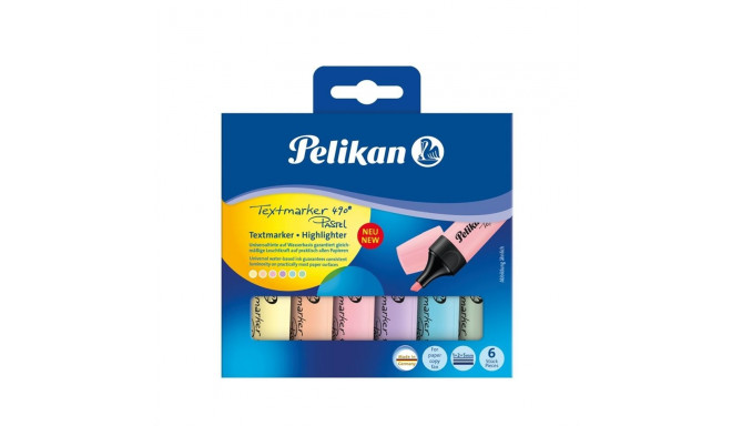 Pelikan tekstimarker 490, pastelne, 6 tk, segu