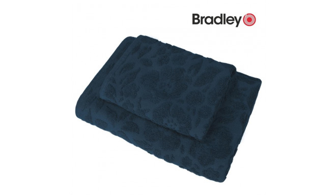 Bradley froteerätik, 70 x 140 cm, 480g/m2, mustriga, tumesinine