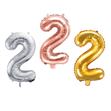 PartyDeco fooliumist õhupall, 35 cm, number 2