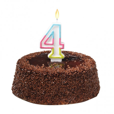 Susy Card tordiküünal, 9 cm, number 4, värviline