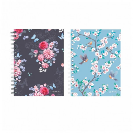 Herlitz spiraaliga märkmik A5/100 ruut Ladylike segu