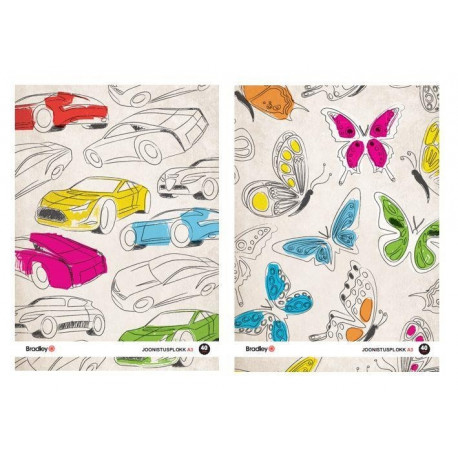 Bradley joonistusplokk A3, 40 lehte 160g autod / liblikad