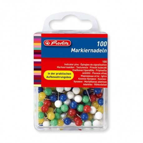 Herlitz rõhknõelad, 100 tk, värvilised