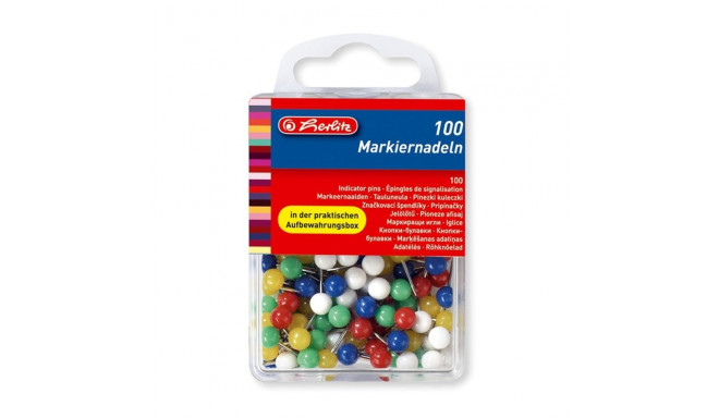 Herlitz rõhknõelad, 100 tk, värvilised