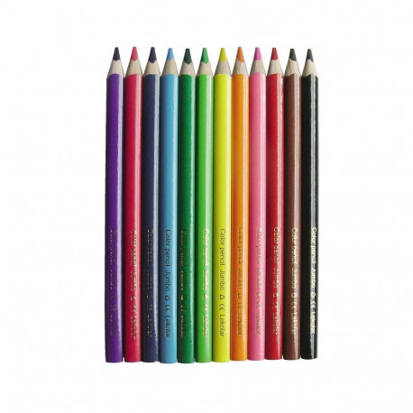 Värvipliiatsid Lekolar Jumbo, kolmekandiline, 12 värvi